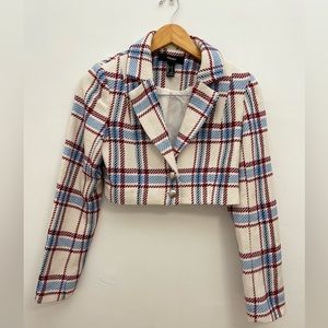 FOREVER 21 PLAID BLAZER&SKIRT SET NWT